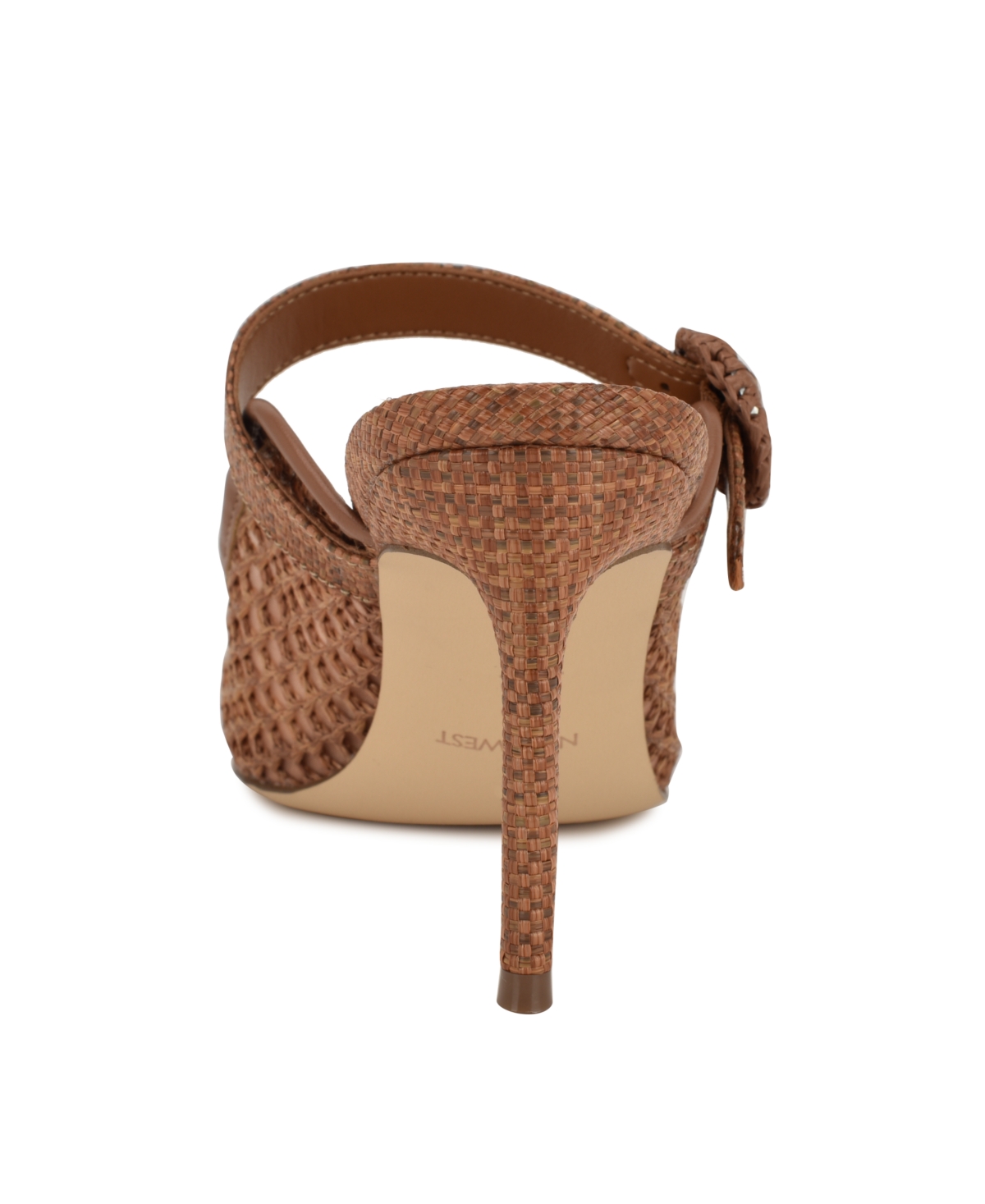 Shop Nine West Women's Rondel Buckle Strap Slip-on Pumps In Brown