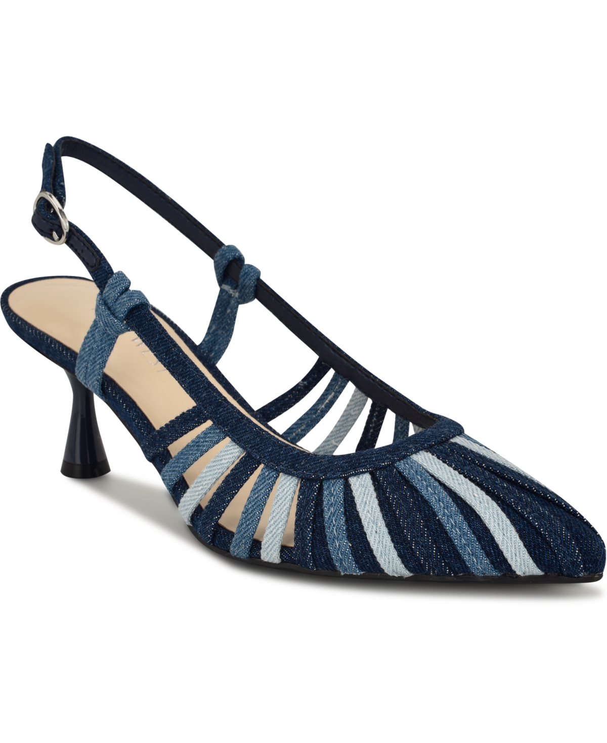 Women's Resta Pointy Toe Slingback Pumps - Blue Denim Multi