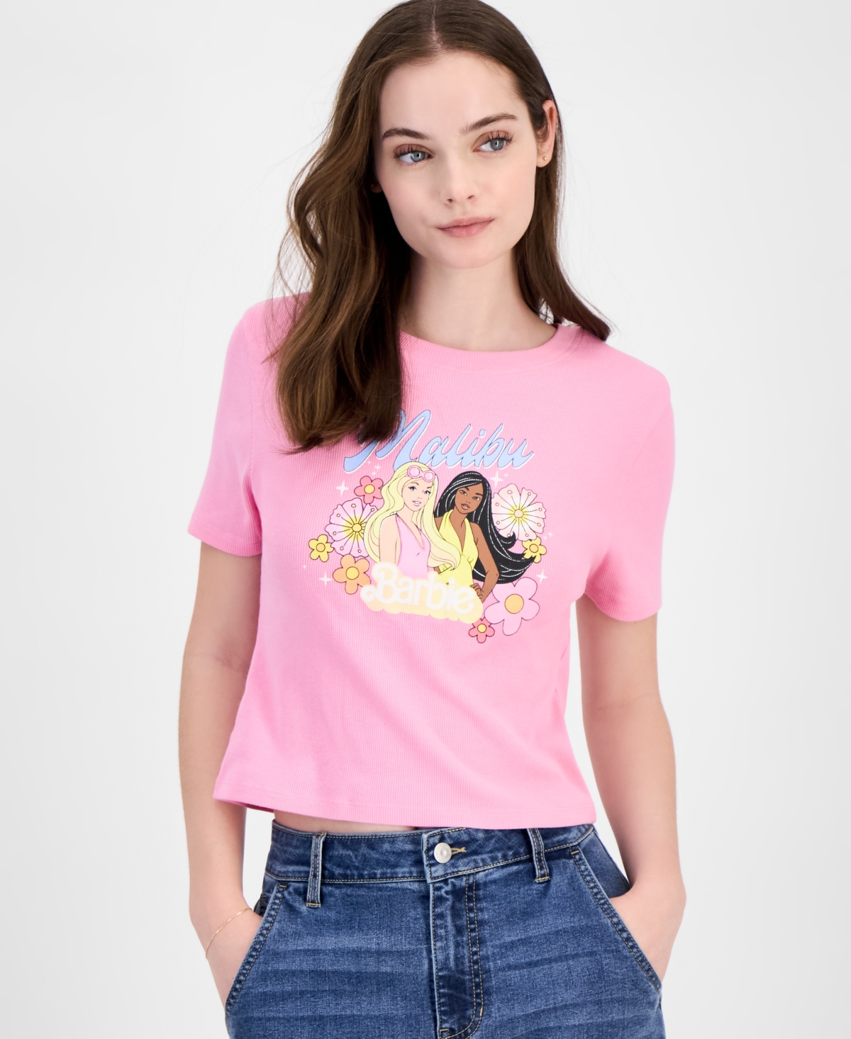 Juniors' Malibu Barbie Graphic T-Shirt - Pink