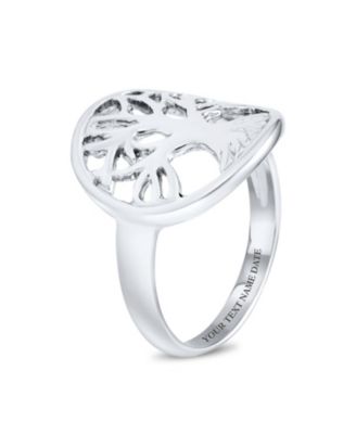 Silver Ring: Large Open Round Family Tree of Life Sterling Statement Piece