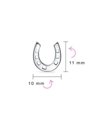 Good Luck Horseshoe Stud Earrings in Sterling Silver Western Jewelry