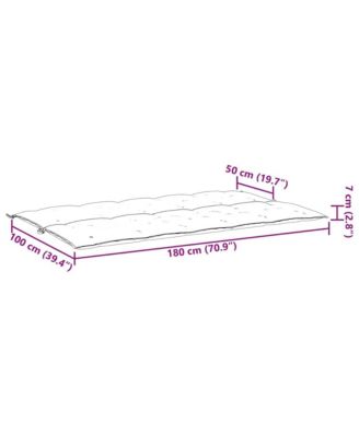 Garden Bench Cushion Cream White 70.9"x(19.7"+19.7")x2.8" Oxford Fabric