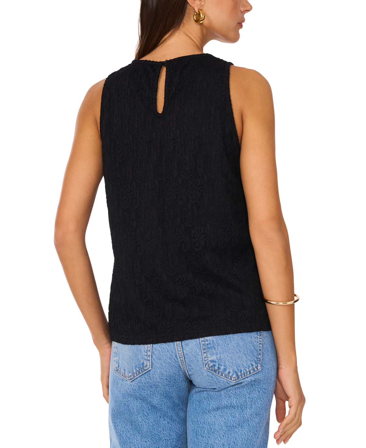 VINCE CAMUTO WOMEN'S SLEEVELESS ROUND-NECK TOP 