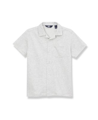 Lands End Boys Terry Knit Button Down Shirt - Snow white heather 21$