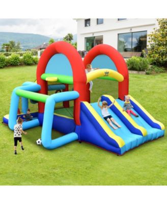 Inflatable Jumping Castle Bounce House with Dual Slides and 480W Blower