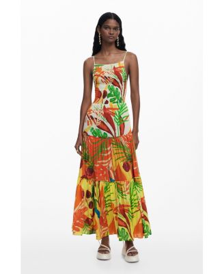 Women's Tropical ruffle dress
