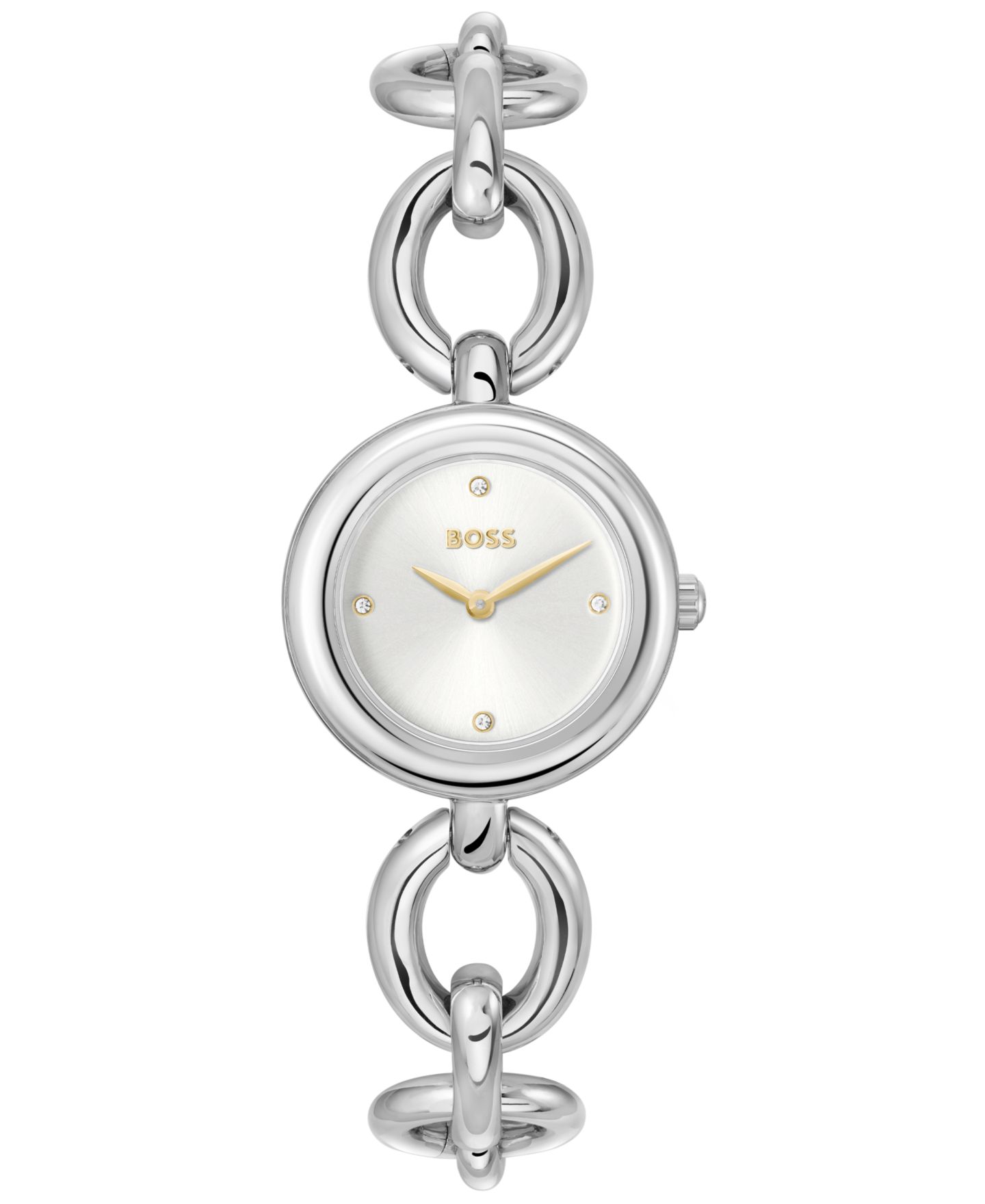 Женские часы Hugo Boss Live Quartz Slim Silver-Tone Stainless-Steel Watch, 28mm — фото 1