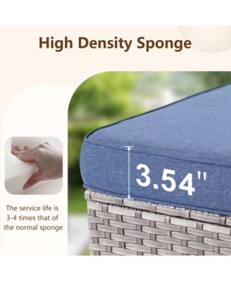 Outdoor Swivel Rocking Chairs Set, Patio Furniture Set with 50,000 BTU Rectangular Propane Fire Pit Table, 7 Pieces High Back Conversation Sofa and Side Table