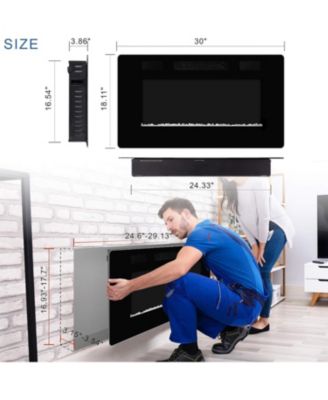 Ultra-Thin 36" Electric Fireplace with Remote & Touch Control, Adjustable Flame Colors, Timer, and Low-Noise Operation