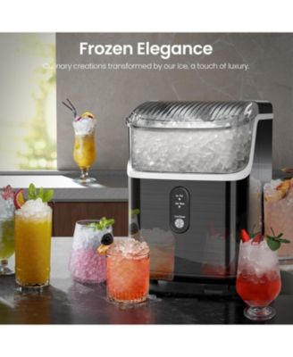 Nugget Ice Makers Ice Maker Machine with Ice, 35lbs/Day,One-Click Operation,Self-Cleaning Countertop Ice Machine,Stainless Steels Upgrade
