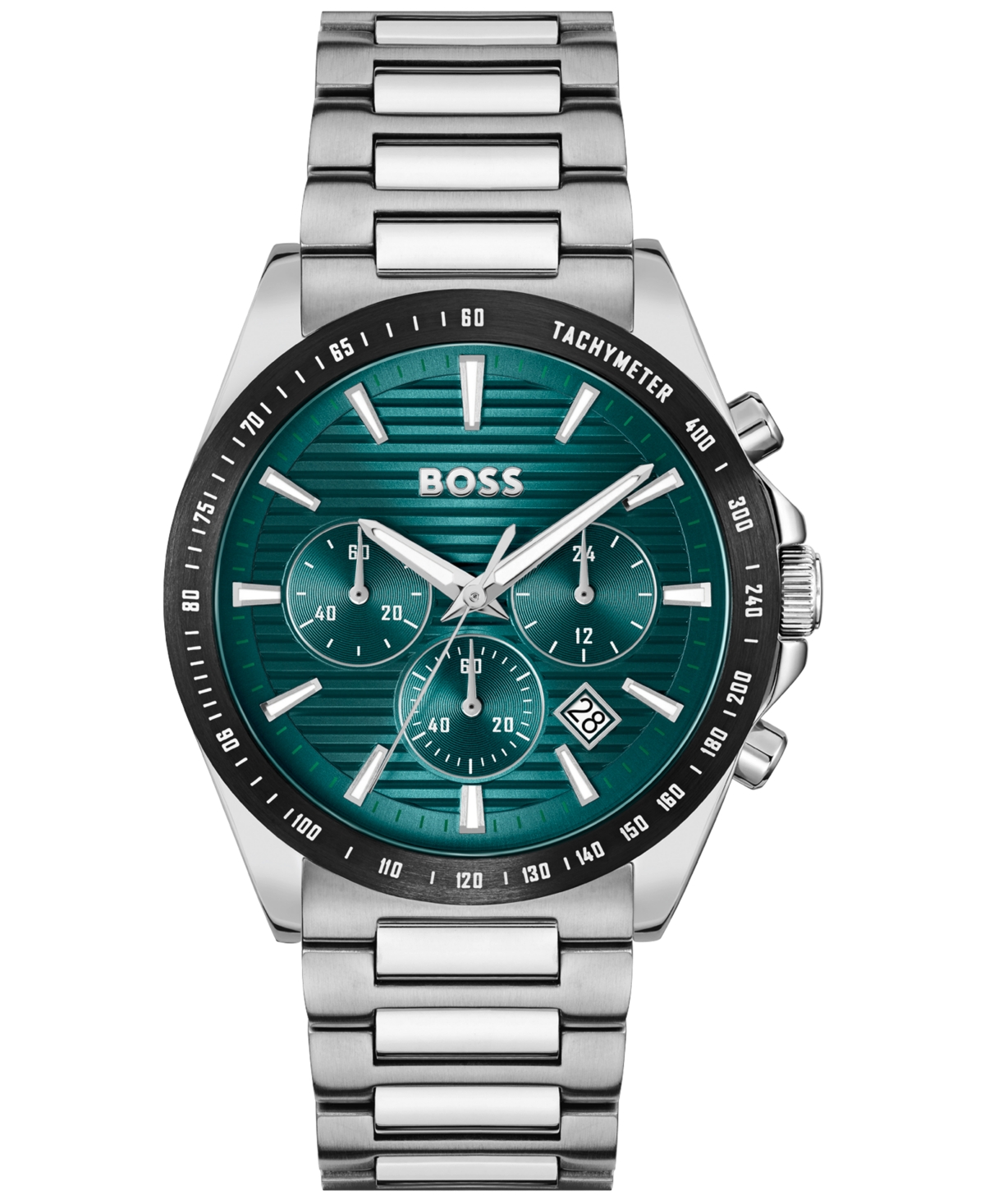 Hugo Boss Men's Strike Quartz Chronograph Silver-tone Stainless-steel Watch, 41mm In Silver-tone