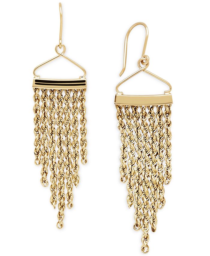 Macy's Rope Tassel Drop Earrings in 14k Gold Macy's