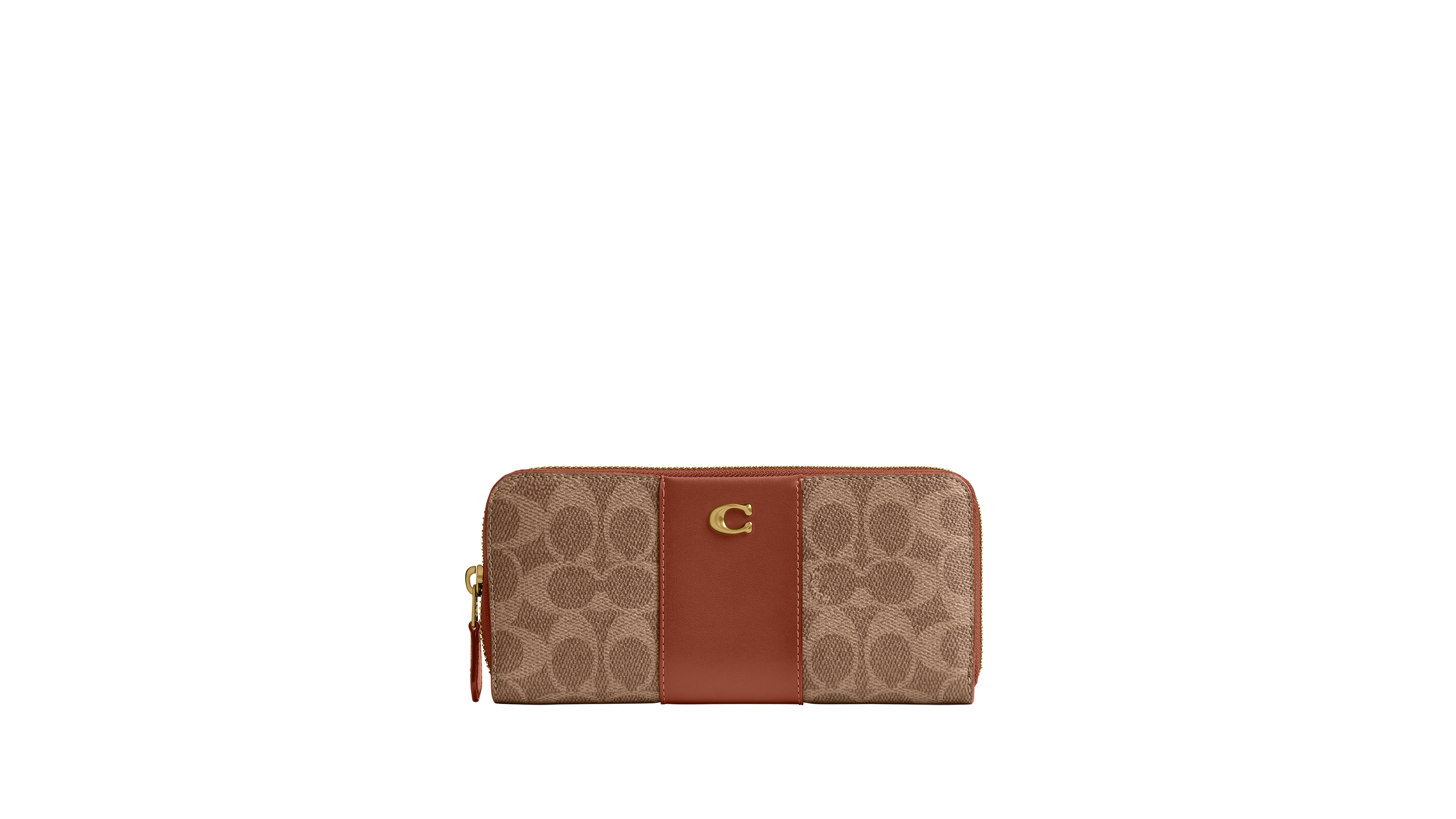 Coach Essential Signature Canvas Slim Accordion Zip Wallet
