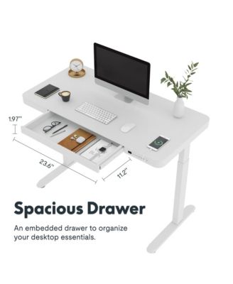 EG9W-E, Electric Height Adjustable Glass Top Standing Desk, Black