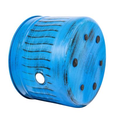 17.5" Outdoor Decorative Metal Garden Hose Holder with Lid - Blue Patina