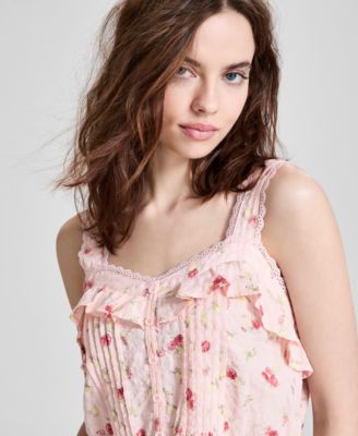 Women's Wide-Strap Ruffle-Trim Top, Exclusively at Macy's