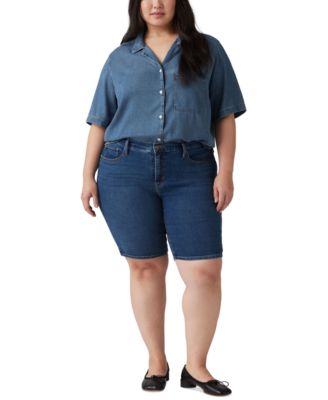 Plus Size Mid-Rise Shaping Bermuda Shorts