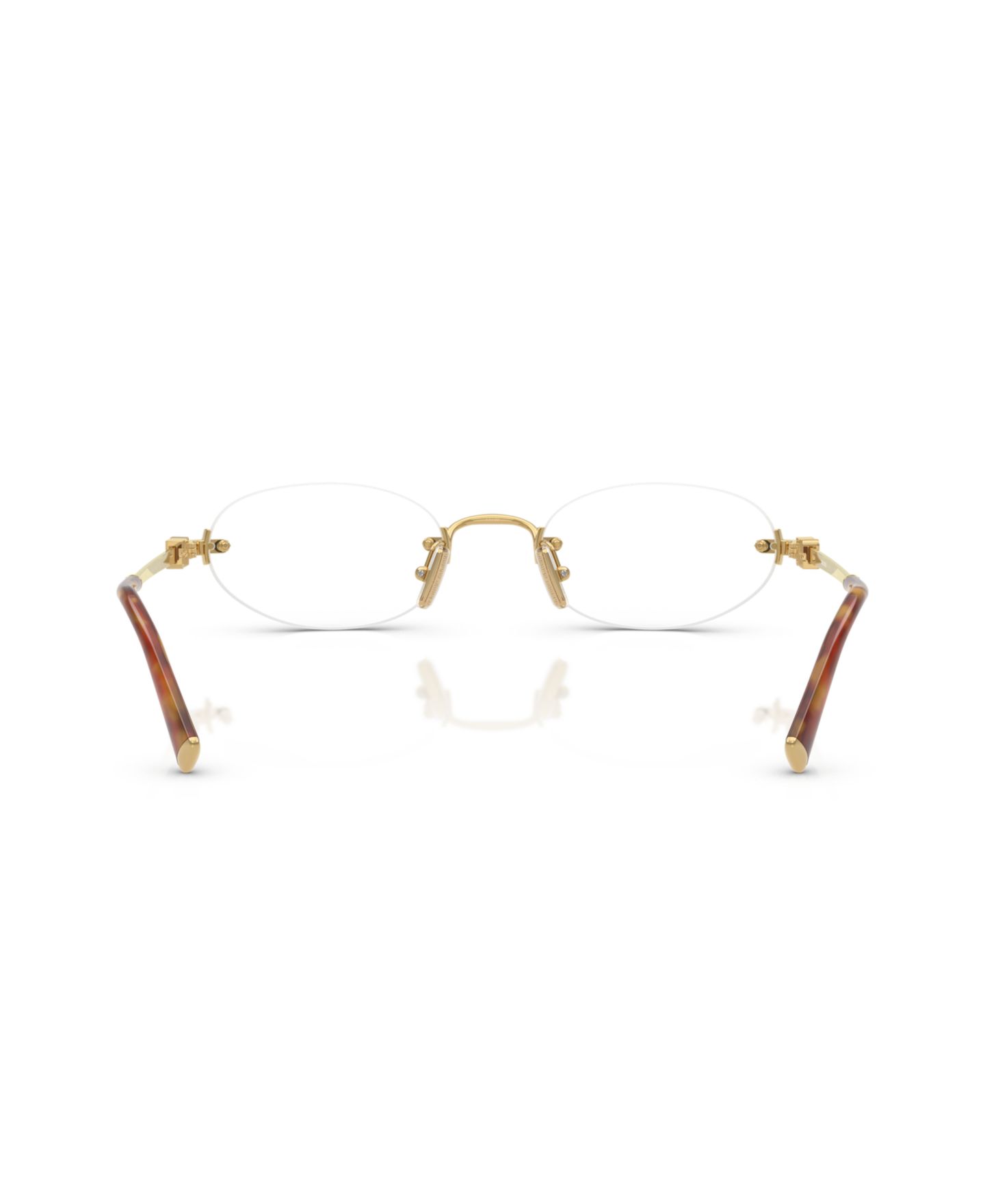 Женские очки MIU MIU Woman Oval Metal MU 53WV Eyeglasses, цвет: Золотой — фото 3