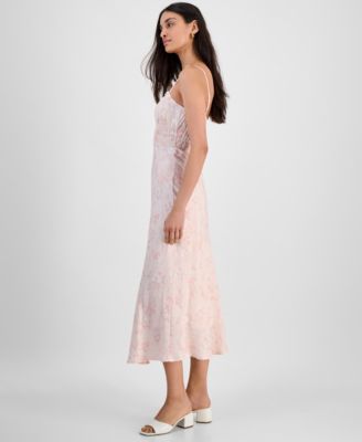 Women's Shirred Midi Slipdress, Exclusively at Macy's