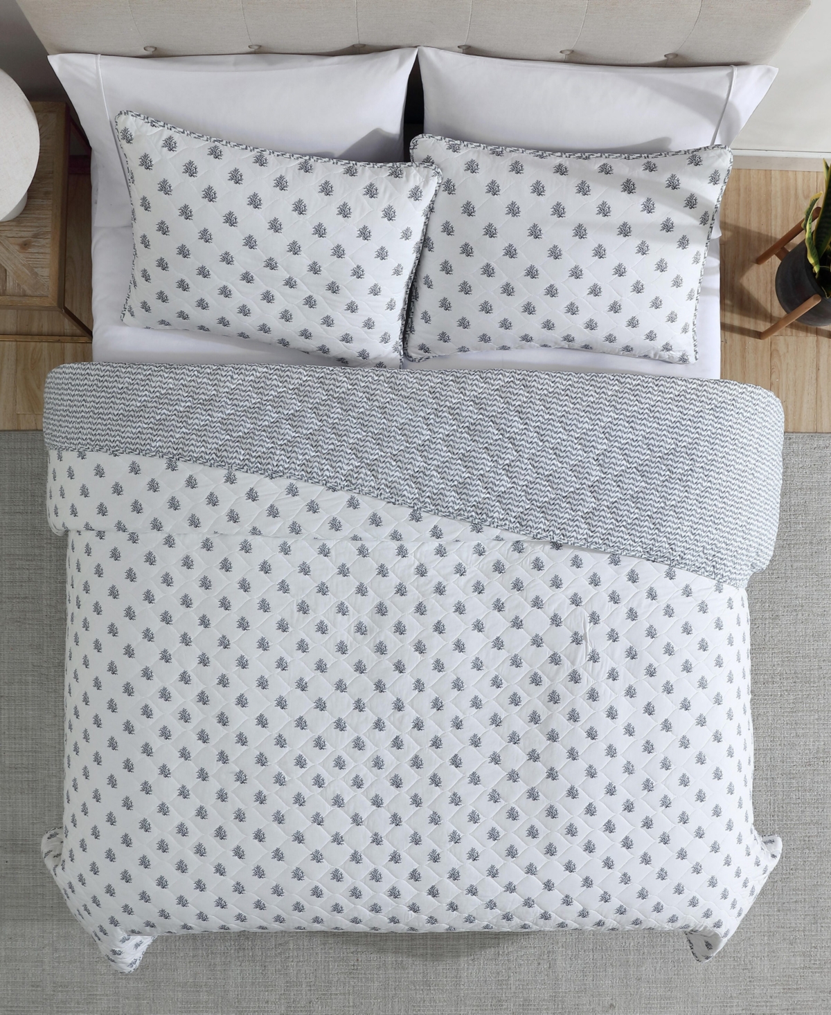 Nautica Coral Beach Reversible 3-Pc. Quilt Set