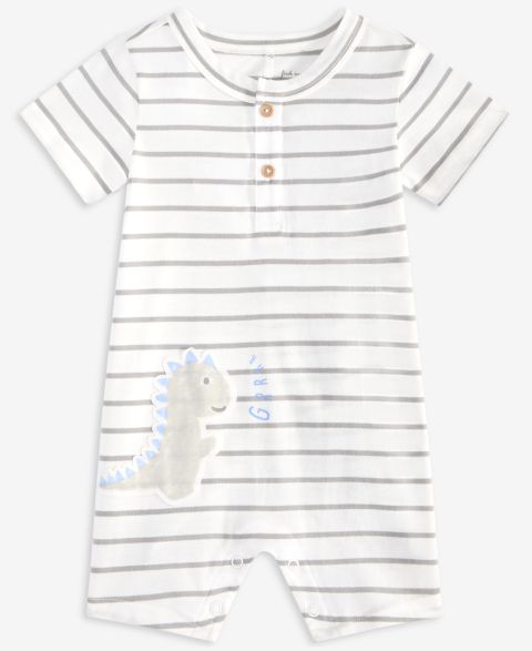 Детские First Impressions Baby Boys 0M-24M Dinosaur Striped Romper