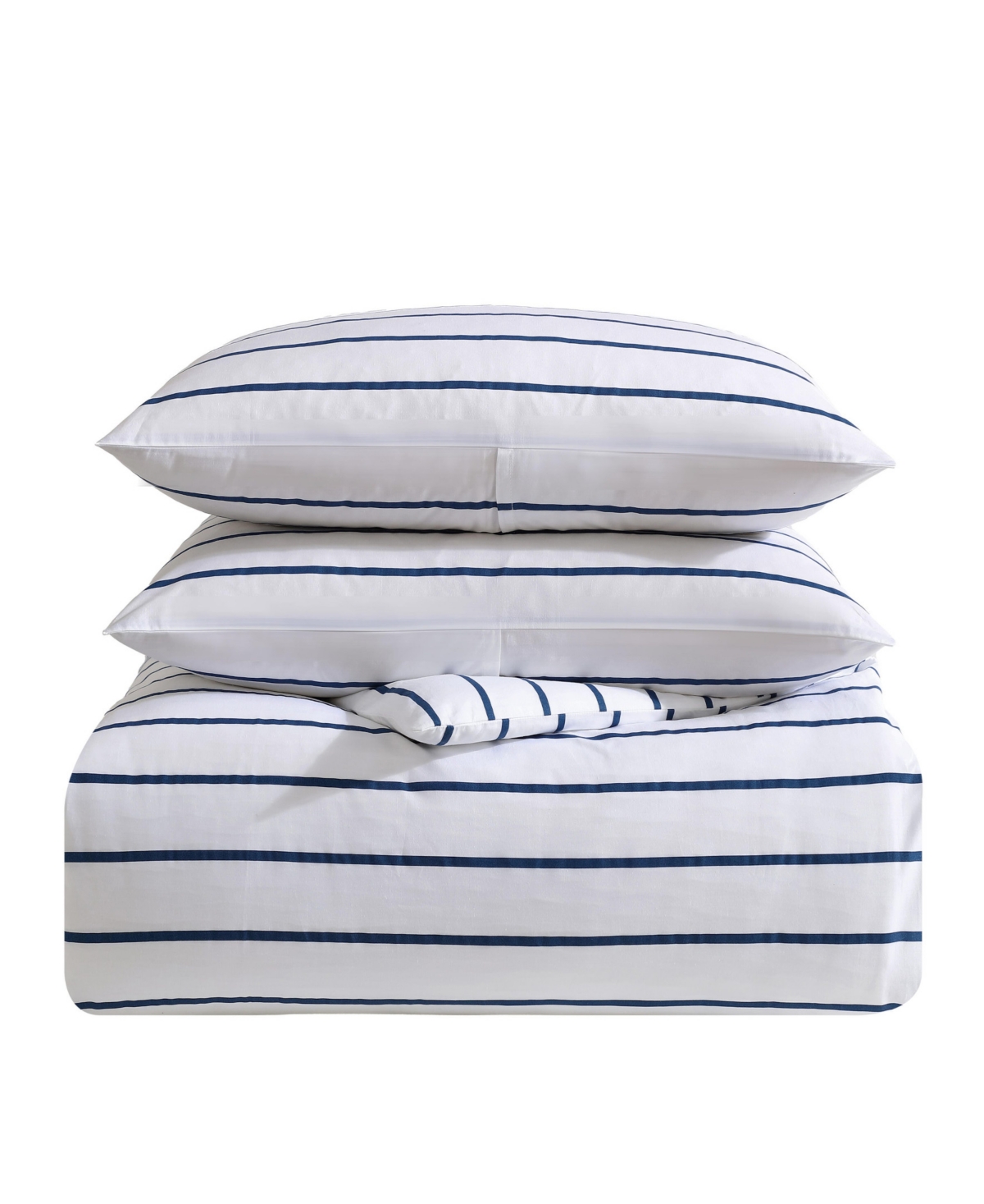 Nautica Brenton Stripe Percale 3-pc. Duvet Cover Set, King In Navy