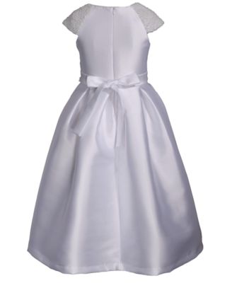 Big Girls Mikado Embellished Cultivated Pearl Communion Dress