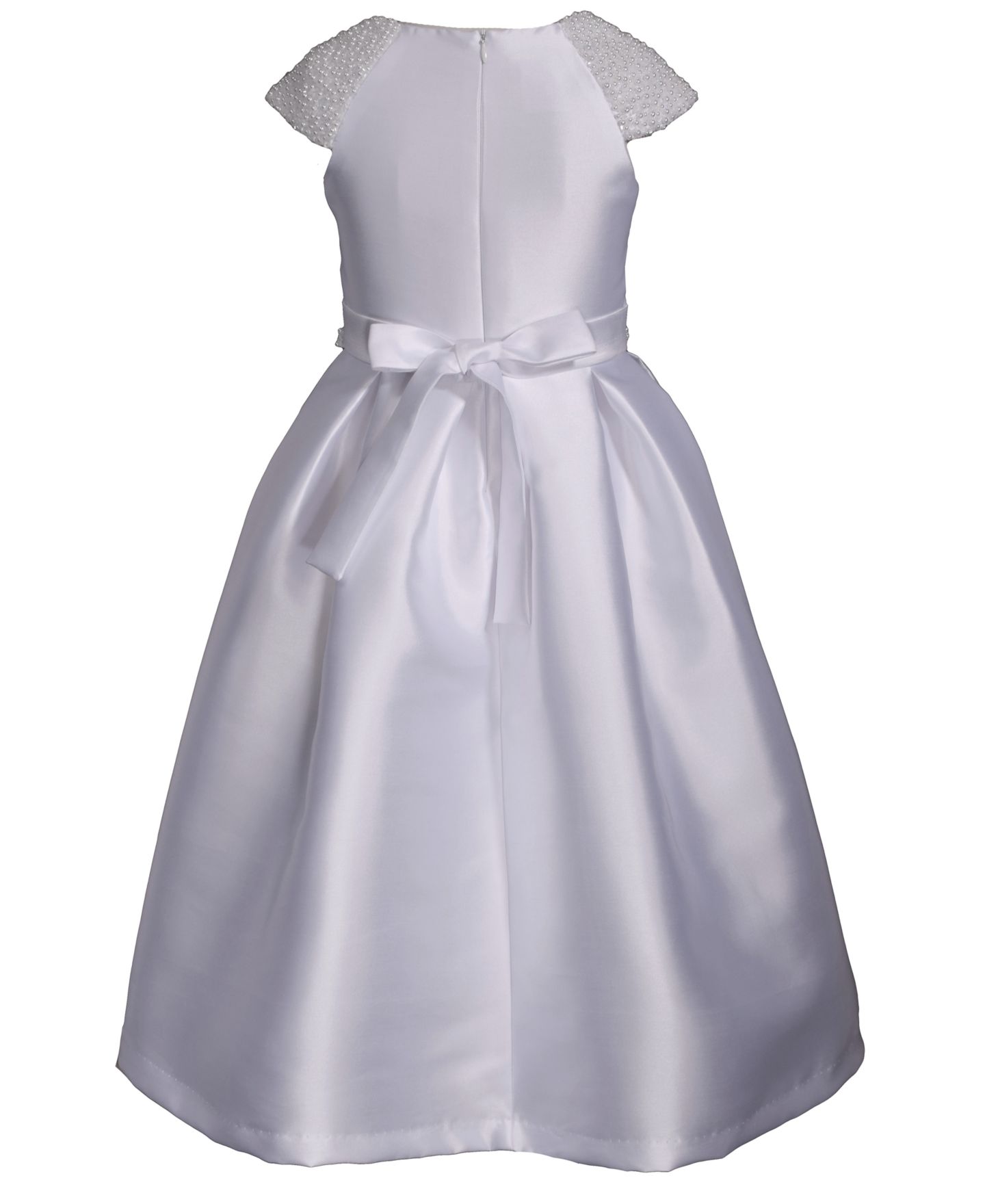 Платье Bonnie Jean Mikado Embellished Cultivated Pearl Communion Dress для девочек — фото 5