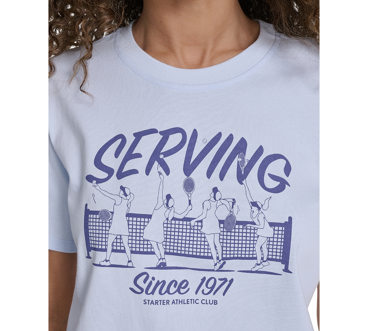 Starter Women's Cotton Retro Tennis Graphic T-shirt In Blue