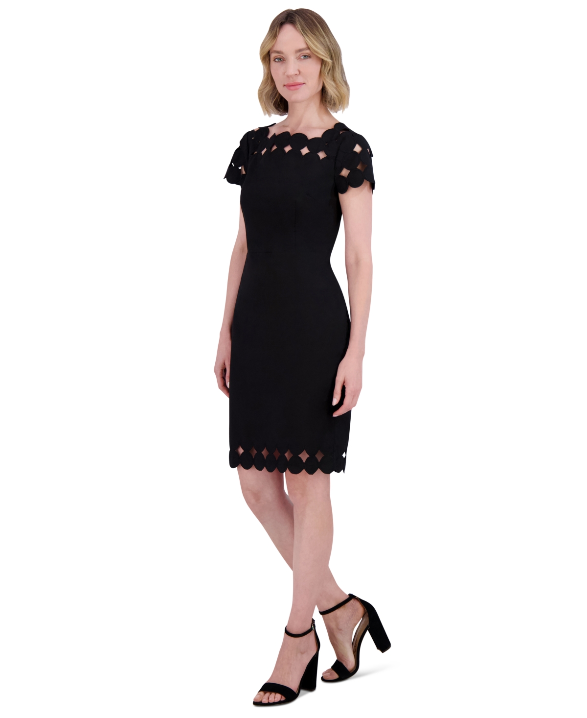 VINCE CAMUTO WOMEN'S SQUARE-NECK CUTOUT SHIFT DRESS 