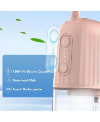 Operan Wireless Water Flosser,200ML Portable Electric Water Dental Flossers,Rechargeable Oral lrrigator for Travel,4 Nozzles 4 Modes,Pink