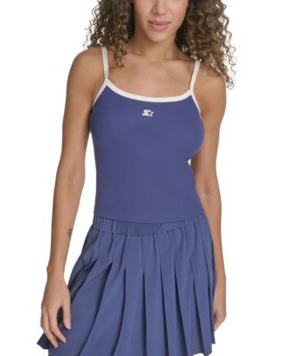 Starter - Women's Ringer Contrast-Strap Square-Neck Tank Top