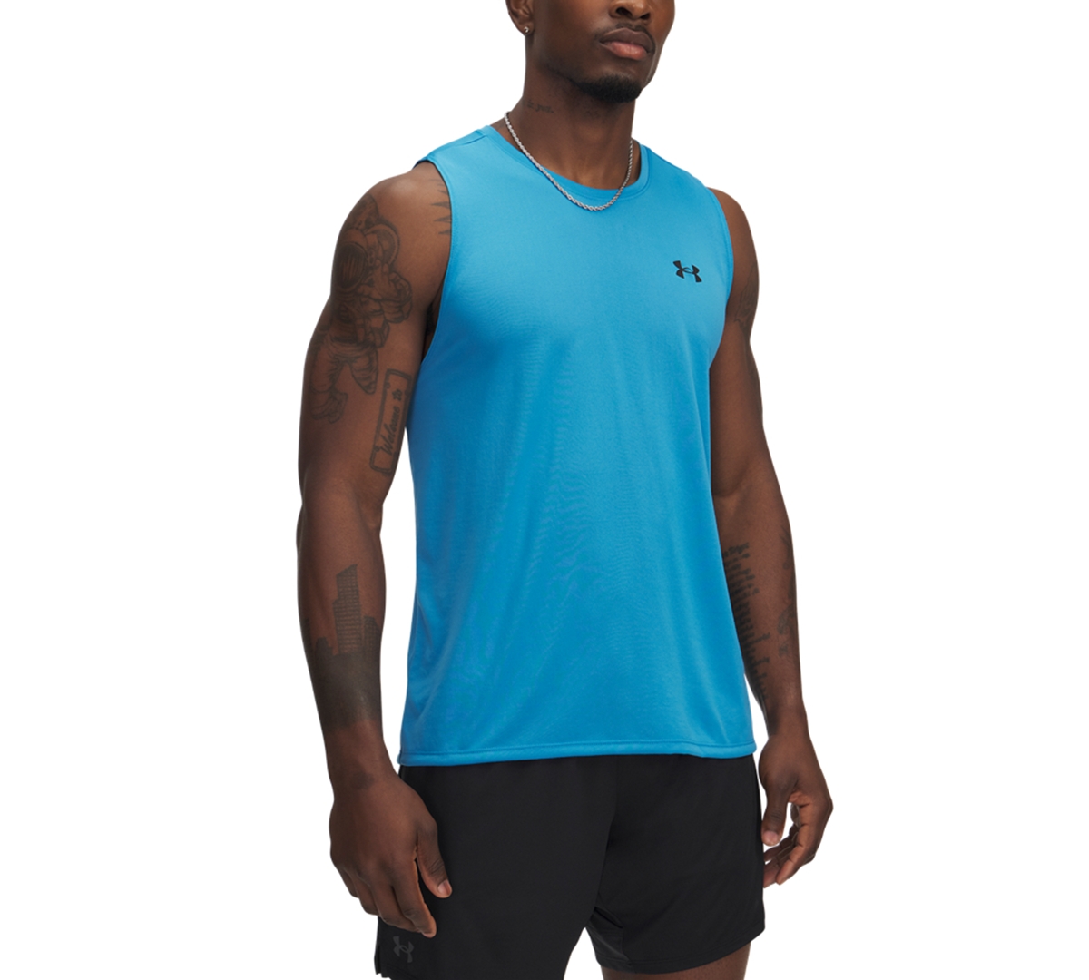 Under Armour Men's Ua Tech Performance Tank In Ether Blue,black