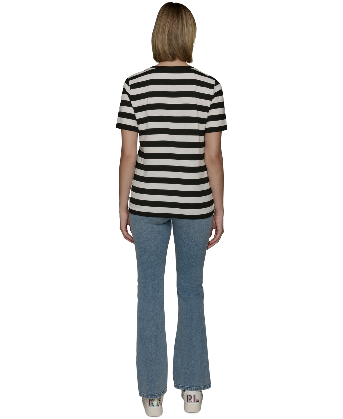 Karl Lagerfeld Plus Size C'est La Vie Striped Tee In Parfait