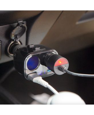 4-Port Car Charging Station with USB and 12V Ports
