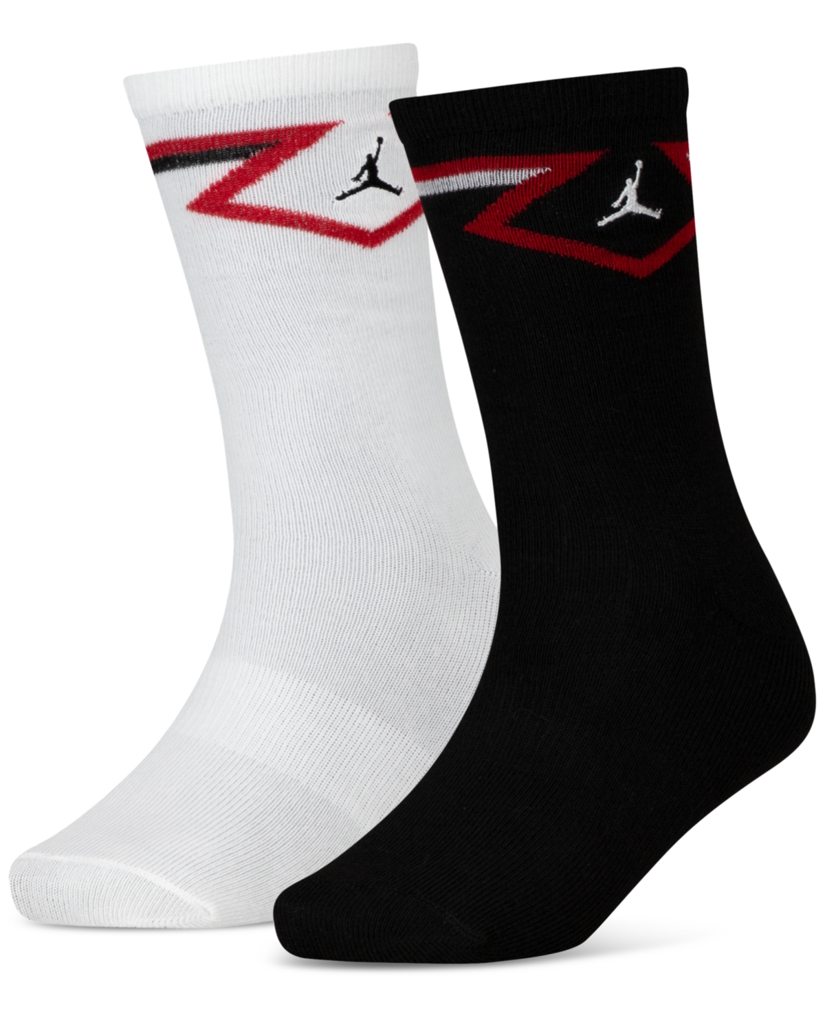 Shop Jordan Big Kids Diamond Logo High Crew Socks, Set Of 2