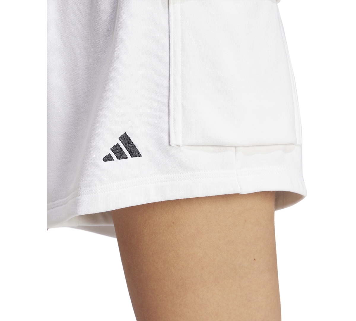 Adidas Originals The Essentials Logo French Terry Cargo Shorts In White