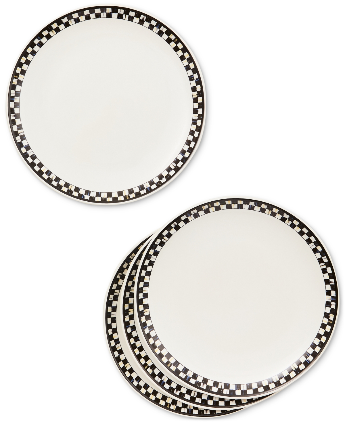 Mackenzie-childs Courtly Check Everyday Lunch Plates, Set Of 4