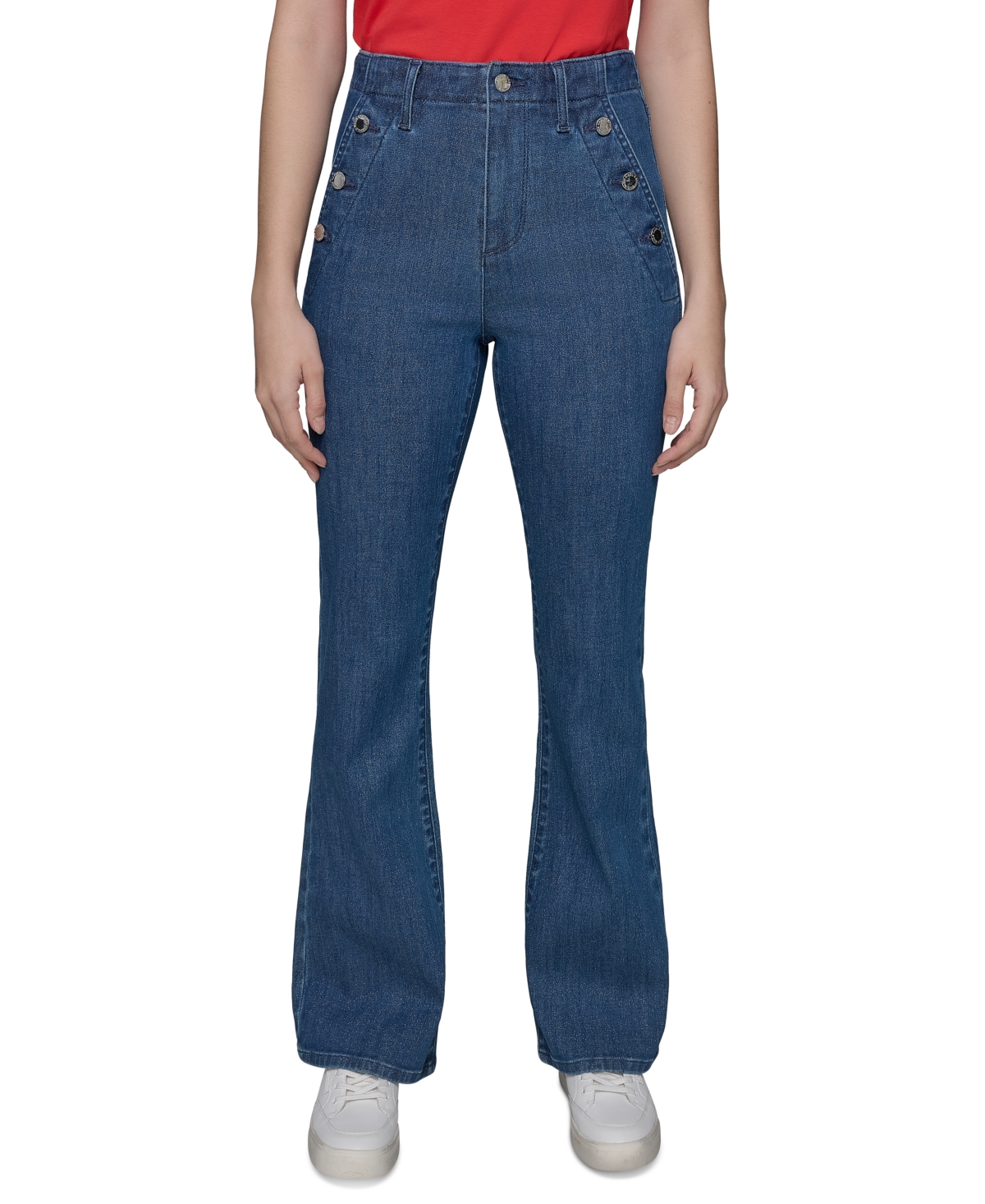 Karl Lagerfeld Women's Nautical Sparkle-button Jeans