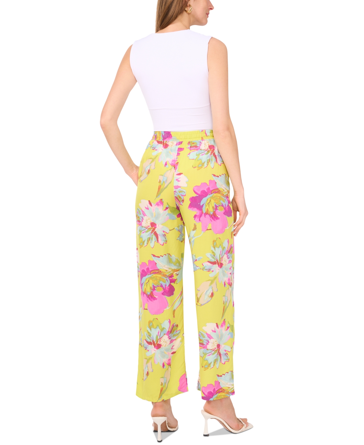 VINCE CAMUTO WOMEN'S FLORAL-PRINT WIDE-LEG PANTS 
