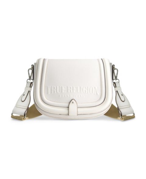 Женская сумка True Religion Distressed Logo Denim Saddle, цвет: Белый