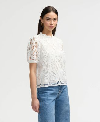 Women s Mock Neck Lace Top