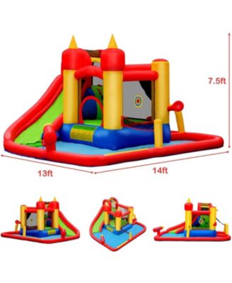 Inflatable Water Slide Jumper Bounce House with Ocean Balls Fun Outdoor Playset for Kids