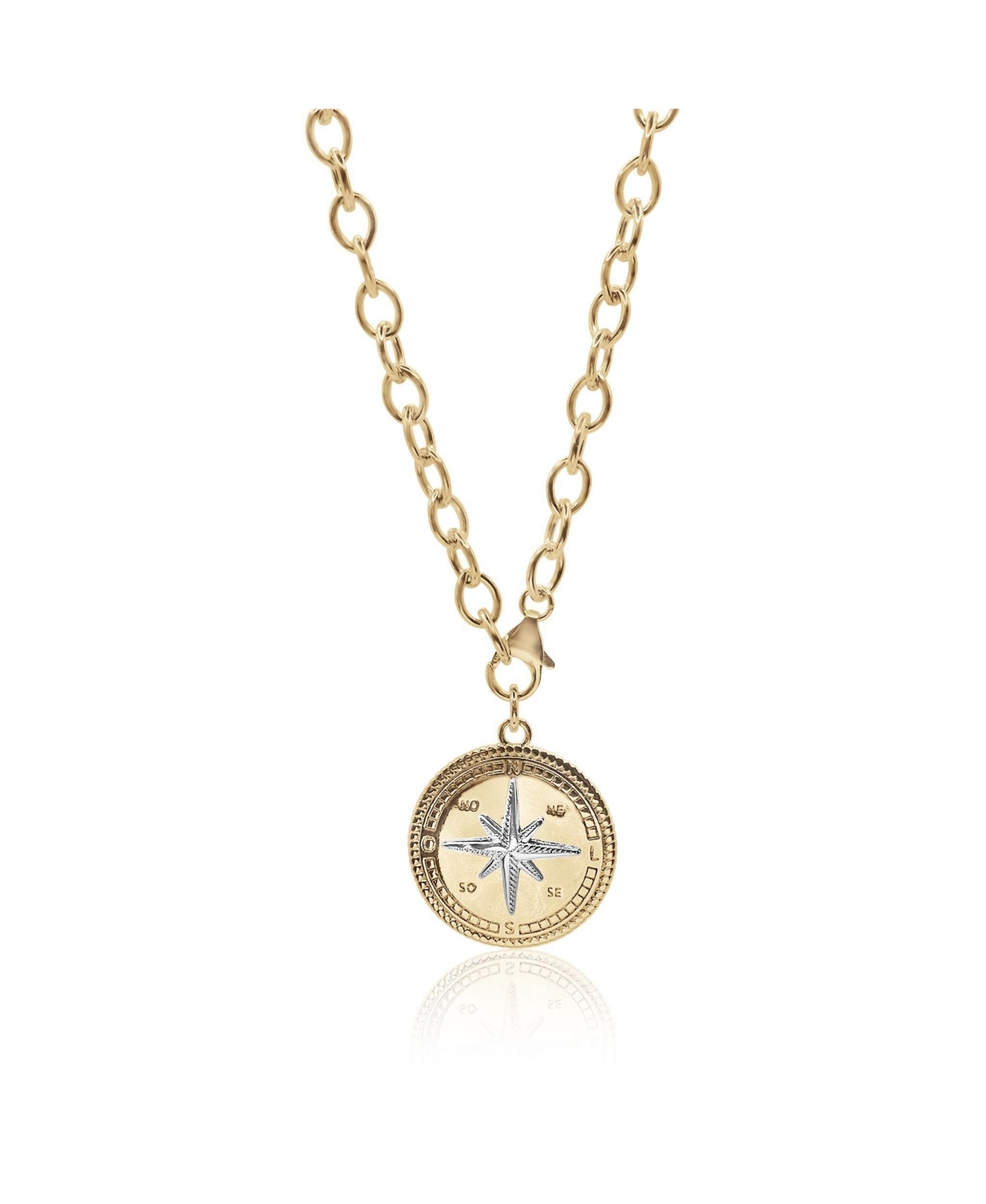Non-Tarnishing 14k Gold Filled Chain with Vermeil Compass Charm - Gold