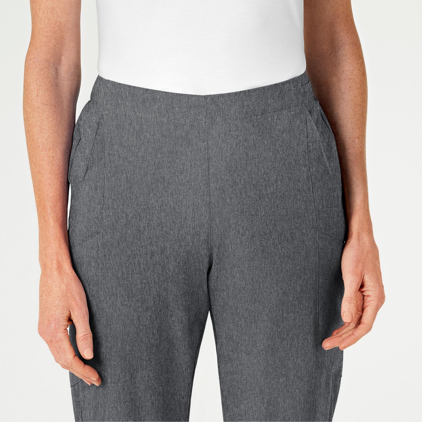 Женские брюки Wink Plus Size W123 Flat Front Cargo Scrub Pant Regular, цвет: Угольный меланжевый — фото 5