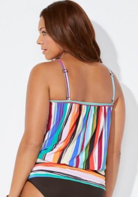 Women's Lightweight Scoop Neck Blouson Tankini Top