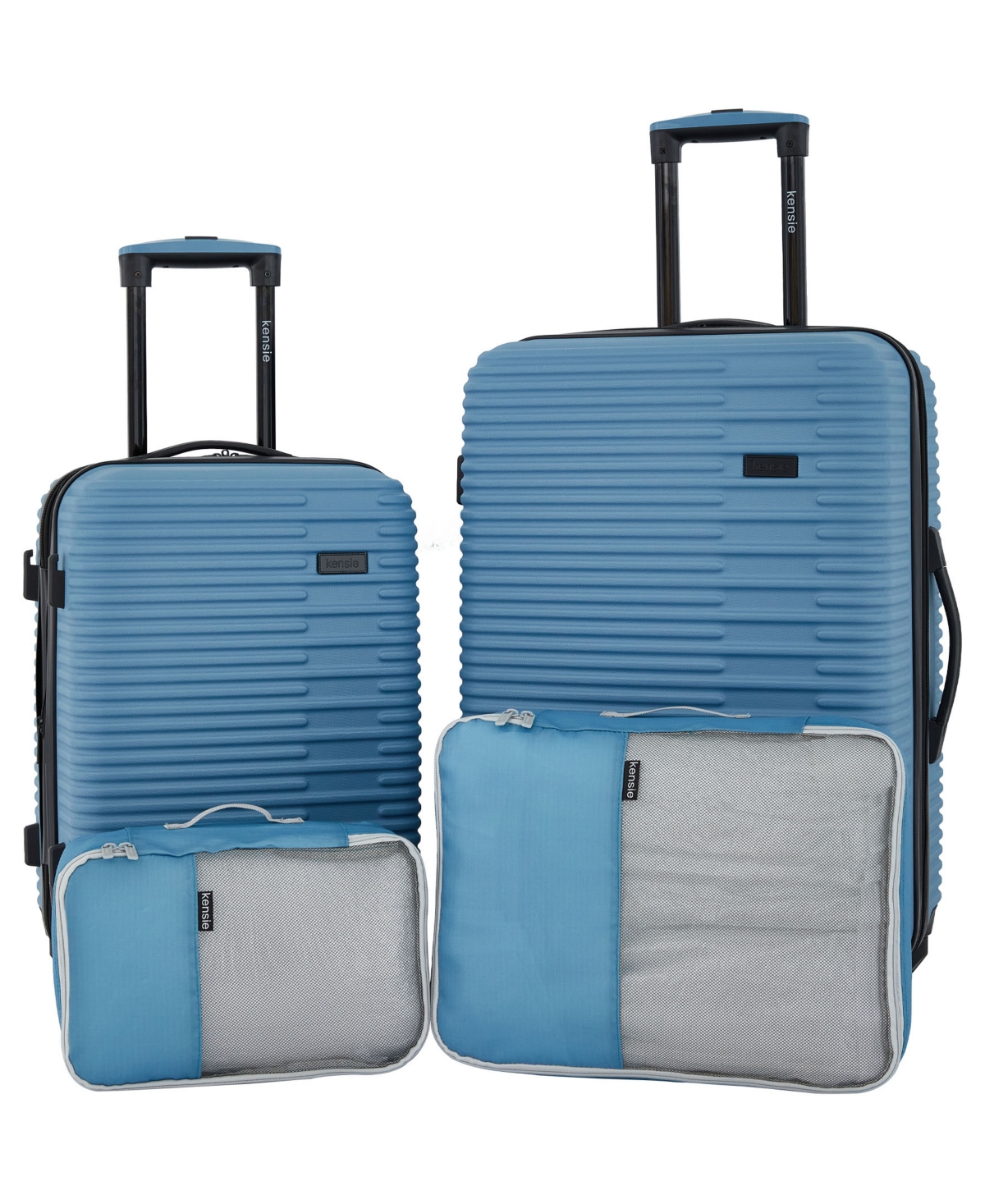 Kensie Hillsboro Expandable Rolling Hardside Collection Set, 4 Piece In Adriatic Blue