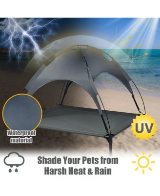 Portable Elevated Outdoor Pet Bed with Removable Canopy Shade