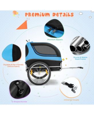 Dog Bike Trailer Foldable Pet Cart with 3 Entrances for Travel