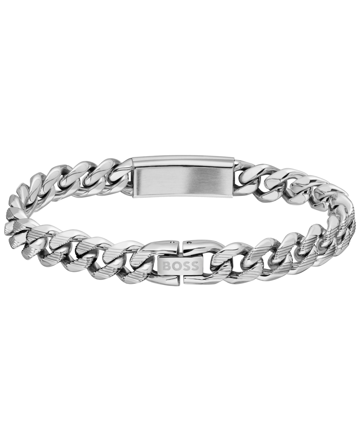 Hugo Boss Men's Kassy Emblem Stainless Steel Chain Bracelet In Silver-tone